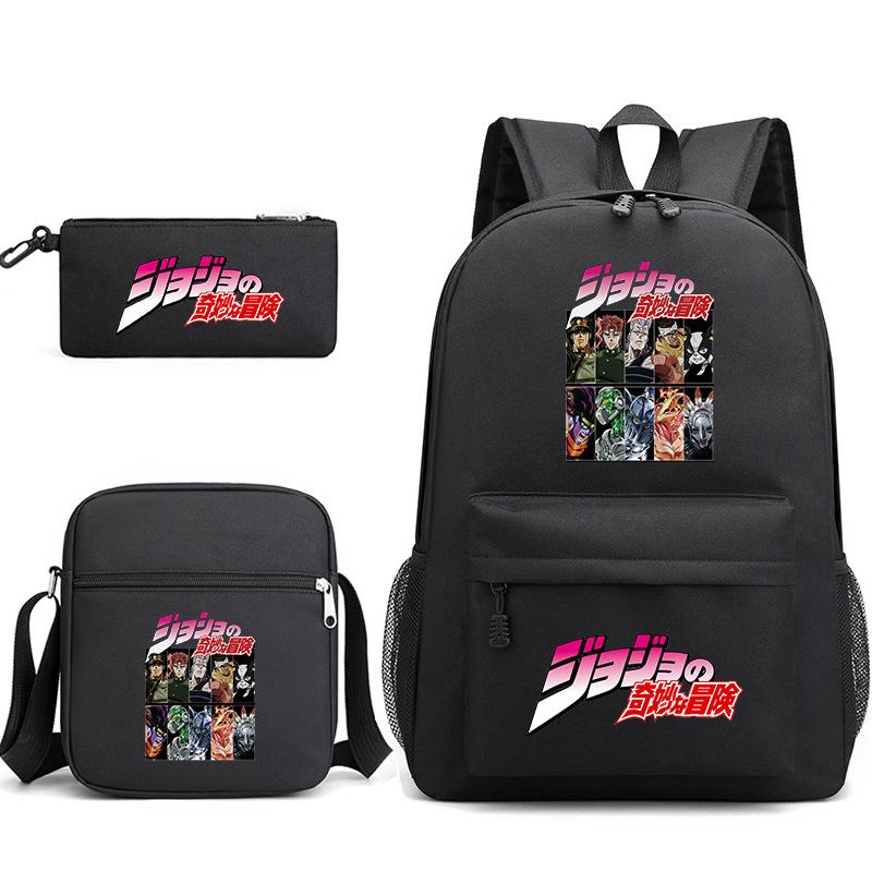 Anime Oo'S Wonderful Adventure Peripheral Schoolbag Pencil Bag + Diagonal Hanging Bag + Backpack Three-Piece Set