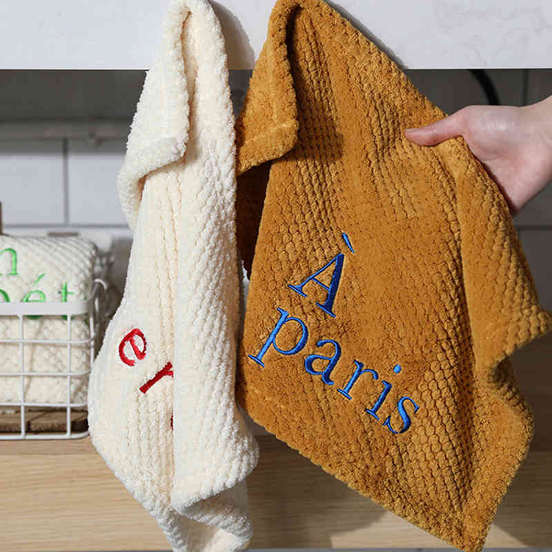Hand Towel Embroidery Soft Water Absorbent Skin Friendly Home Bathroom