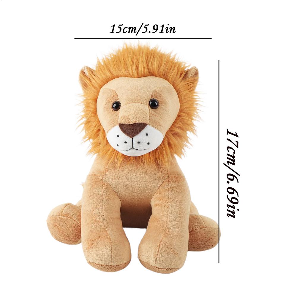 

17cm Stuffed Lion Plush Toy Lion Doll Cute Animal Throw Pillow for Baby Girls Kids Birthday Halloween Home Bedroom Sofa Car хаки