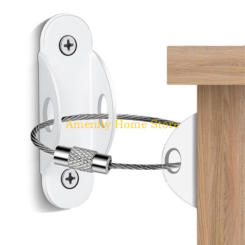 F26C Adjustable Furniture Anti tip Straps Wall Mounted Furniture Safety Straps Strong Heavy Duty Furniture Anti tip Straps