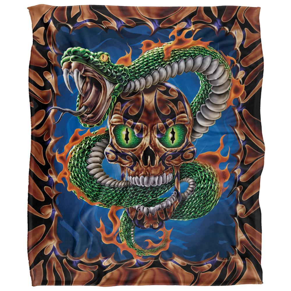 JQ Licensing James Piazza Silky Flaming Skull Supersoft Blanket