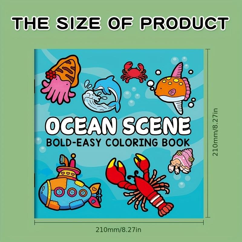 Children's Painted Painting Book Ocean Scene Bold-Easy Coloring Book Picture Book School Early Education Enlightenment