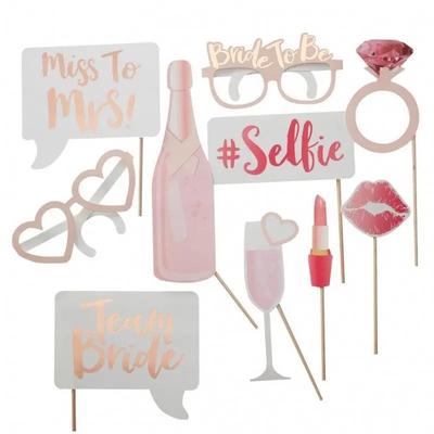 Équipe Future Mariée Accessoires Photo en Papier Masque Décoration de Mariage Douche Nuptiale Cadre en Papier Fournitures d'Enterrement de Vie de Jeune Fille avec Brillant