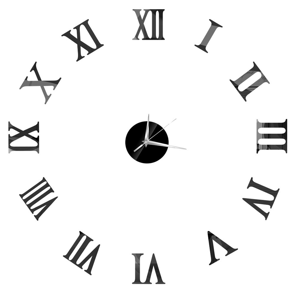 27inch Nordic Wall Clock Dining Restaurant Cafe Decorative Clocks Acrylic Mirror Wall Sticker Silent Quartz Watch Home Decor