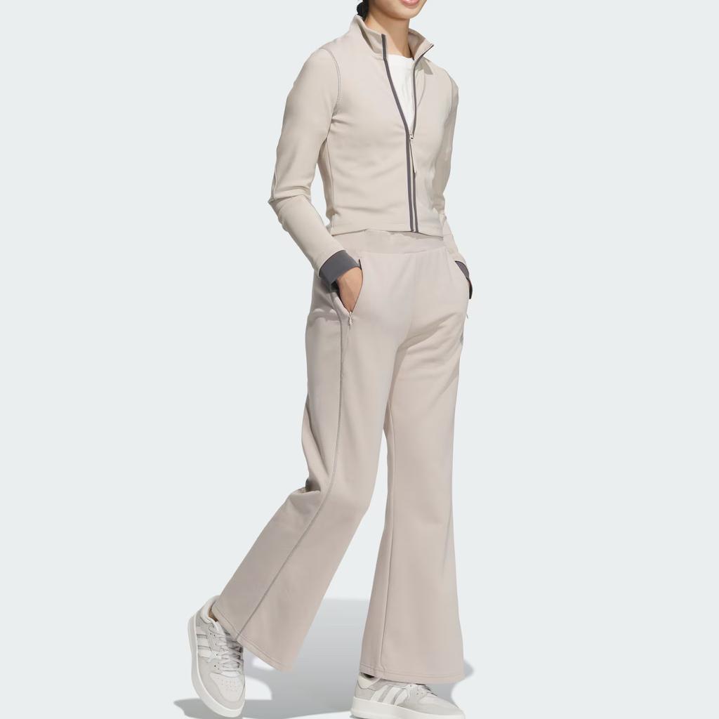 Adidas FW24 Fustl W P Knpt4 Comfortable Simple Versatile Flared Casual Pants Women Bottoms Light-Brown JM6205