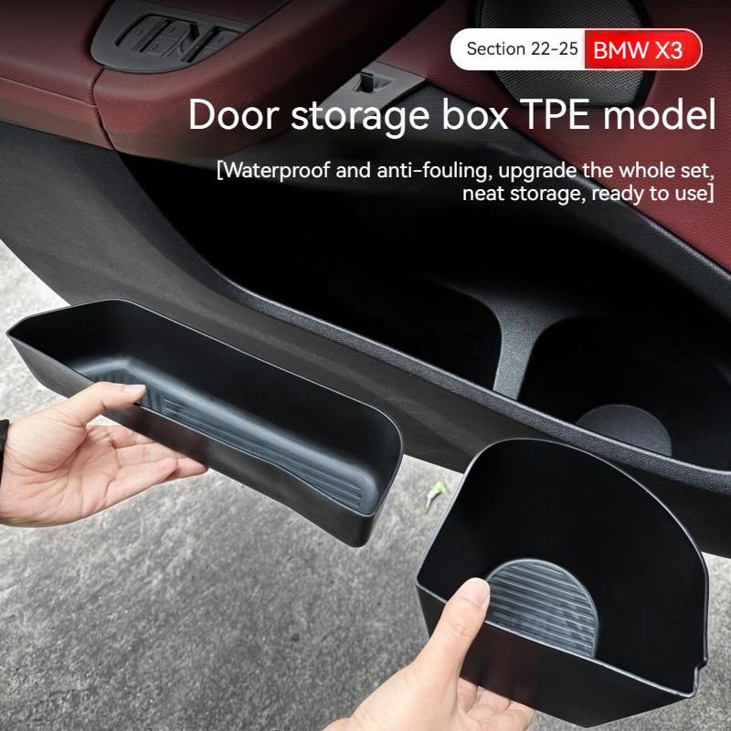 Für BMW X3 G01 2025 4 STÜCKE Auto Vordertür Seite Aufbewahrungsbox TPE Vordertür Organizer Ablage Auto Innenzubehör