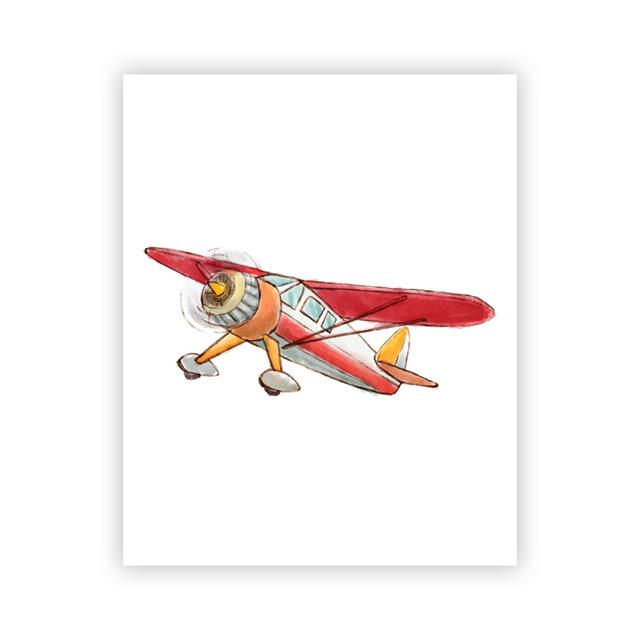 Cartoon Minimalist Poster Camping Vehicle Airplane Ship Canvas Painting Prints Kids Room Nursery Wall Art Cuadros Decoration