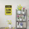 1pc Vintage "Please Slow Down" Aluminum Metal Sign - 8x12 Inch Rustic Wall Decor with Pre-Drilled Holes, High Quality & Weather