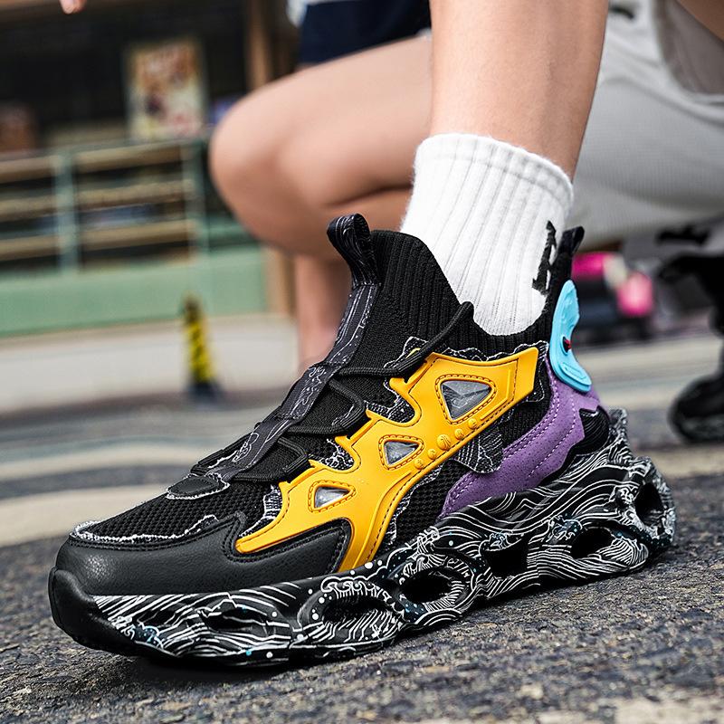 

Большие размеры мужских ботинок осенние дышащие сетчатые туфли с лезвиями для мух, грубые, красивые, жареные, уличные, спортивные, для отдыха, папы, студента 36