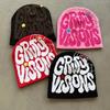 Letters Grvty Visions Knit Beanie Hats Winter Embroidered Casual Streetwear