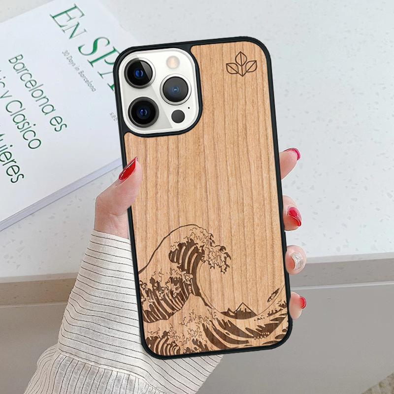 Natural Bamboo Wood Phone Case For iPhone 17 Air 15 16 16e 14 13 Pro Max Coque 12 11 Pro Max PLUS Mobile Fundas Cover