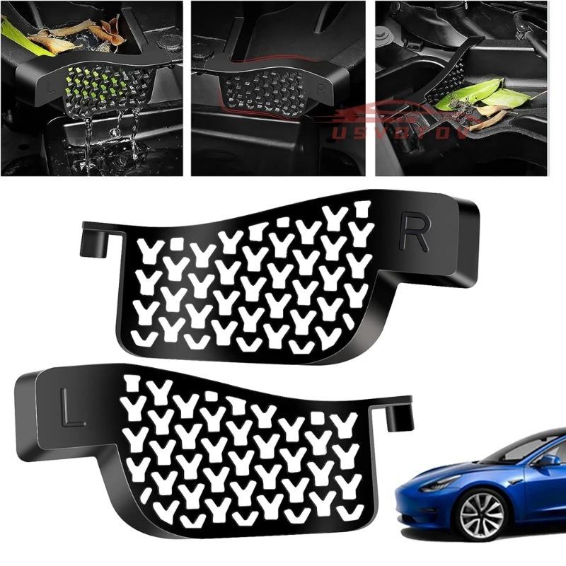 Filtru de resturi pentru portbagaj din față pentru accesorii Tesla Model Y 2023 2022 2021 pentru ghidaj de apă, capac pentru caneluri, organizator anti-înfundare