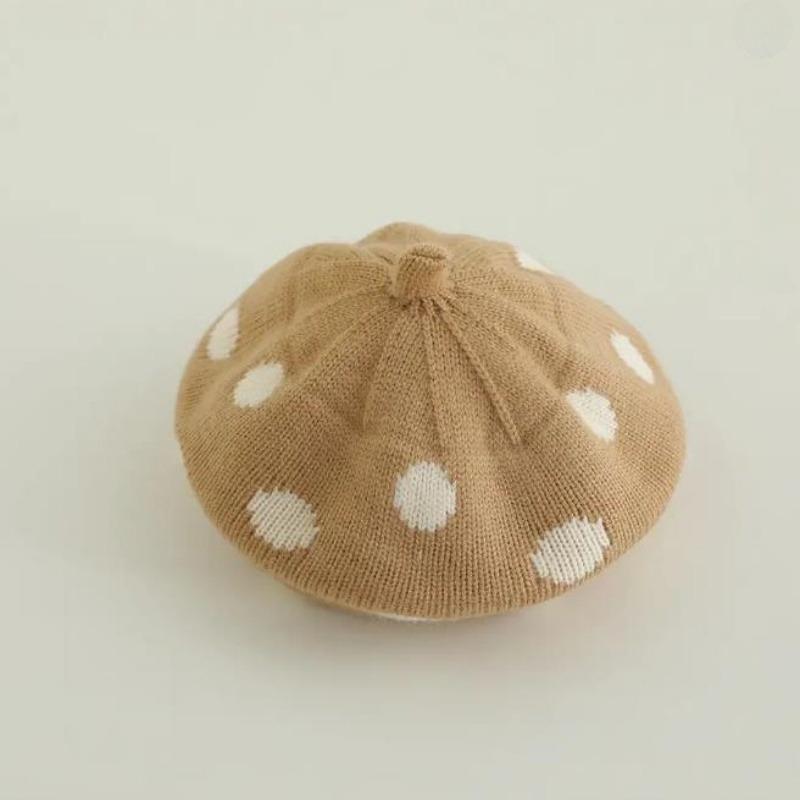 Neues Herbst Winter Baby Barett Punkt Jungen und Mädchen Strickmütze Outdoor Warm Häkelmützen Mütze Outdoor Mode Kinderhut Kopfbedeckung