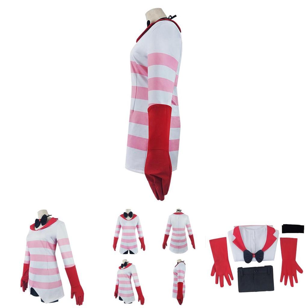 Superbe Costume de Cosplay d'Angel Dust de Hazbin Hotel Avec une Fabrication Exquise Pour Halloween