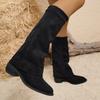 New Style Shoes: Casual Mid-calf Women's Shoes, Pointed-toe Boots That Don't Reach The Knee, and Fashionable Large-sized Boots