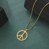 LIKGREAT Peace Sign Symbol Pendant Necklace for Men Women Stainless Steel Fashion Anti-nuclear Warfare Charm Jewelry