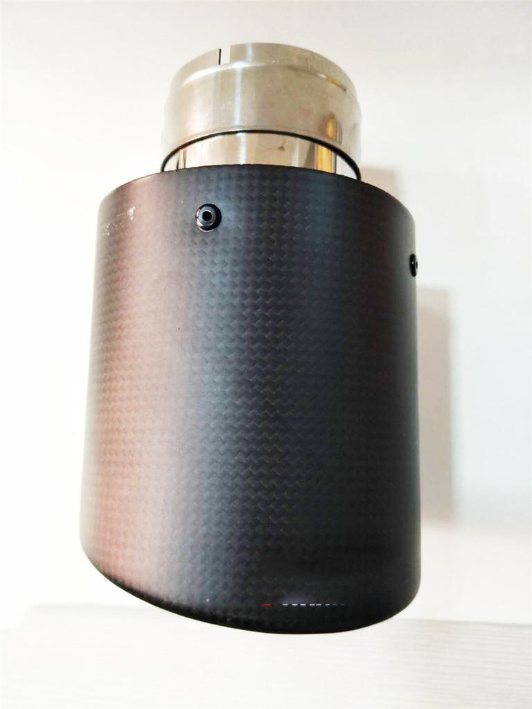 Car Universal 63-89mm Blue Burnt Steel End Carbon Fiber Exhaust Muffler Tip Pipe