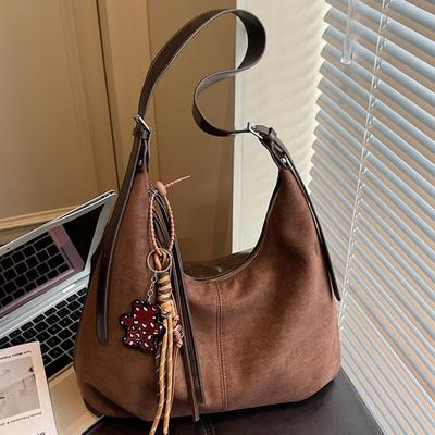 Vintage Suede Underarm Bag Women's Bag Autumn New Fashion Niche Tote Bag Large Capacity Shoulder Bag