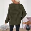 Autumn Winter Loose Casual Solid Color Off the Shoulder Sweater Women All-match Bottomed Knitting Pullover Top