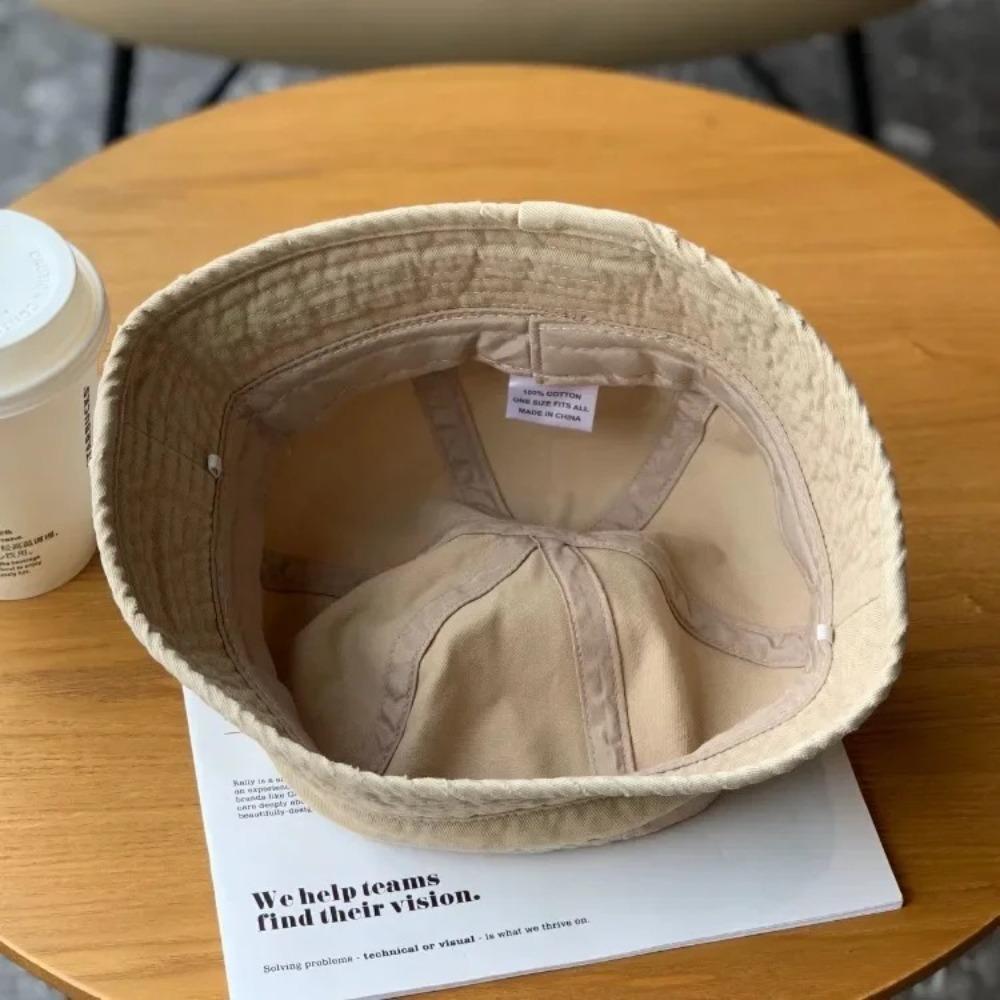 Versatile Retro Bucket Hat Short-brim Japanese Style Fisherman Cap Big Head Circumference Sunshade Hat Unisex