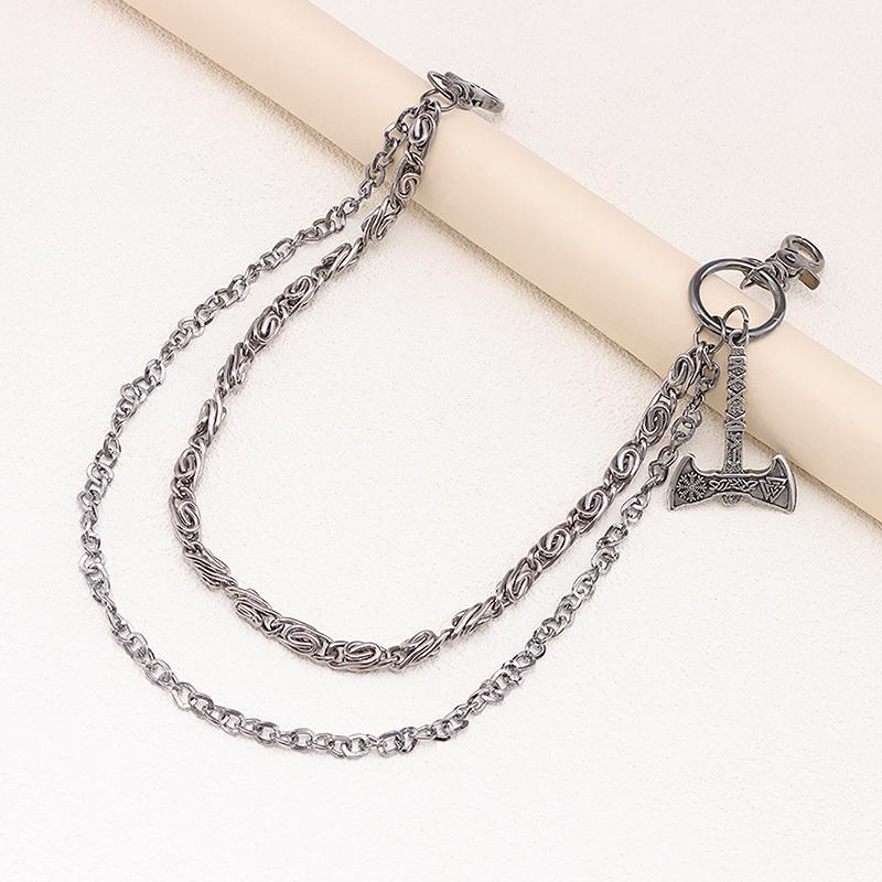 Double Headed Rivet Pentagram Pants Chain For Men Women Multi-Layer Waist Chain Fashion Hip-Hop Punk Metal Pants Chain Gifts