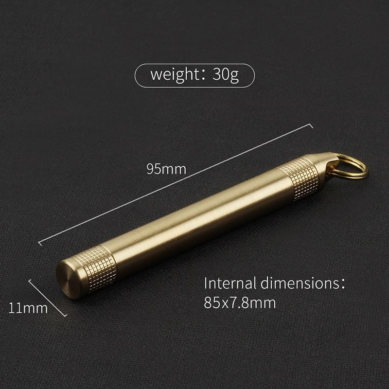 Brass Seal Bottles Waterproof Canister Keychain Medicine Toothpick Bottle Outdoor Camping Tool