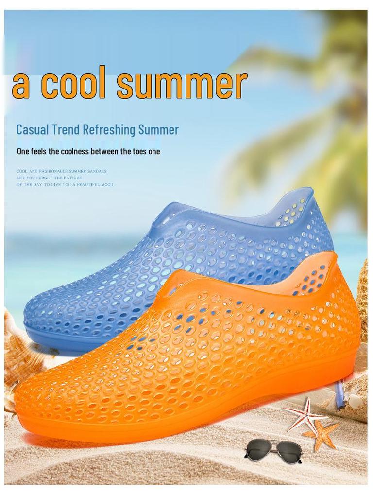 Damen Sommer Rutschfeste PVC Flachabsatz Sandalen