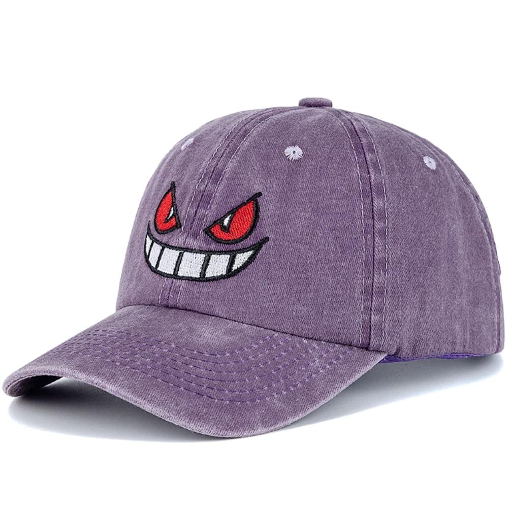 New Unisex Washed Cotton Cap Devil Embroidery Baseball Cap For Man Woman Casual Outdoor Dad Hat