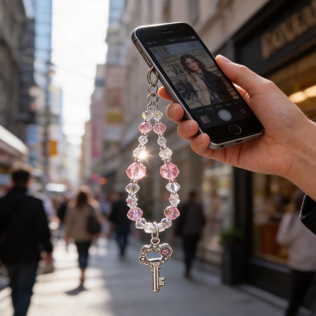 Crystal Cat Keychain Phone Lanyard With Handcrafted Pvc Design For Girls And Boys