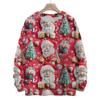 Women's Fashion Round Neck Casual Long Sleeve Christmas Cute Printed Woolen Knit Top