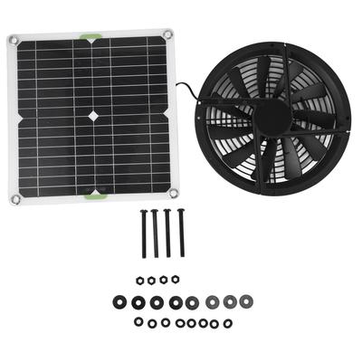 Kit Ventola Pannello Solare 10 pollici 100W Impermeabile Pannello Solare Rotondo Custodia di Ventilazione Ventola di Scarico per Pollaio