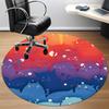 1PC Cats Night Colorful Office Round Area Rug, Mat Suitable For Office, Under Office Chairs Bedroom Living Room Home Decor, Room Deco