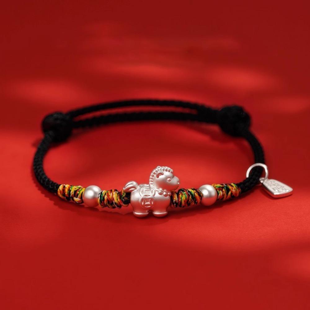 Good Luck Charm Horse Year Bracelet Money Drawing Zodiac Bracelet Unisex Lucky Bracelet For Women
