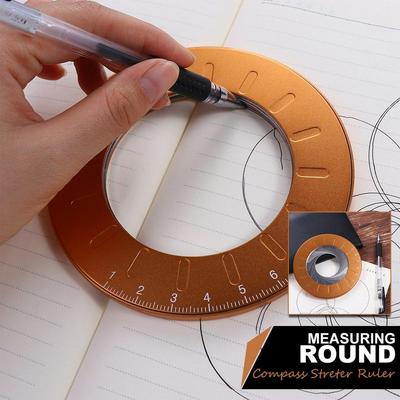 Adjustable Circle Drawing Ruler Stainless Steel Rotatable Round Ruler Measurement Round Compass Stretch Ruler Woodworking Tool