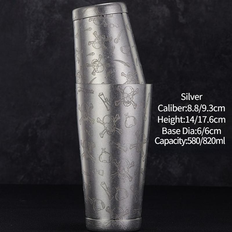 Bar Cocktail Shaker Boston Shaker Stainless Steel Engraving Shaker Bar Accessory Bartender Tools For Home And Bar