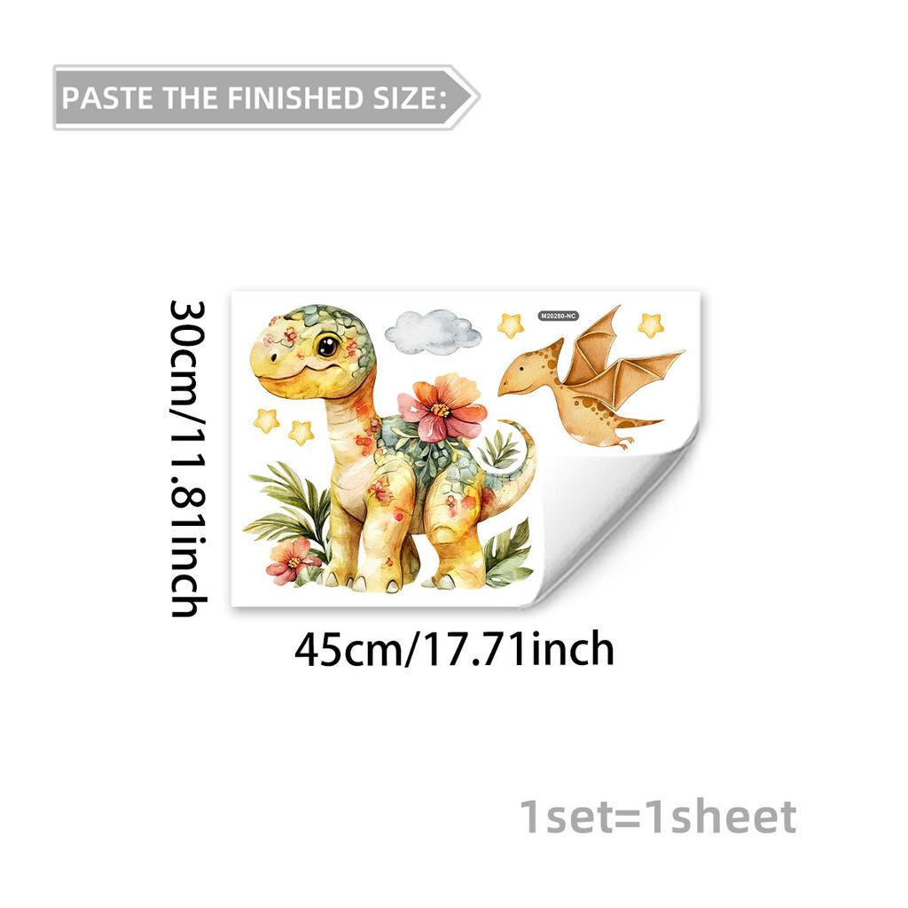 Tree Cartoon Animal Dinosaur Butterfly Wall Stickers, Living Room Bedroom Kids Room Decor, Self-Adhesive Wall Art