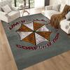 Umbrella Corporation Symbol Square rugs are a great choice for living rooms, bedrooms, home décor, and as gifts.