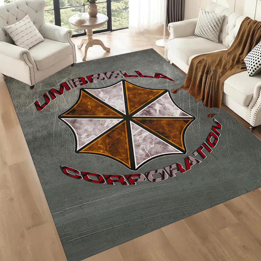 Umbrella Corporation Symbol Square rugs are a great choice for living rooms, bedrooms, home décor, and as gifts.