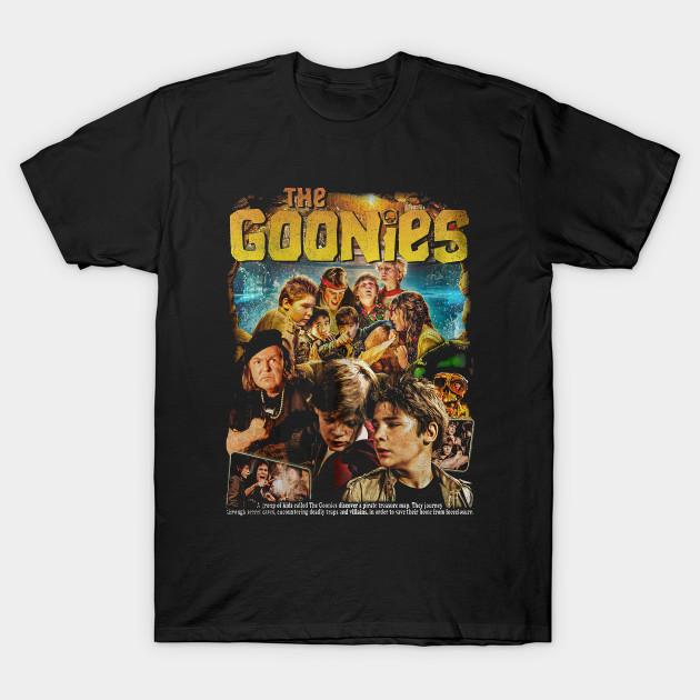 

Чоловіча чорна футболка з принтом Goonies, друк на папері для перенесення без вирізання, бавовняна футболка 2XL