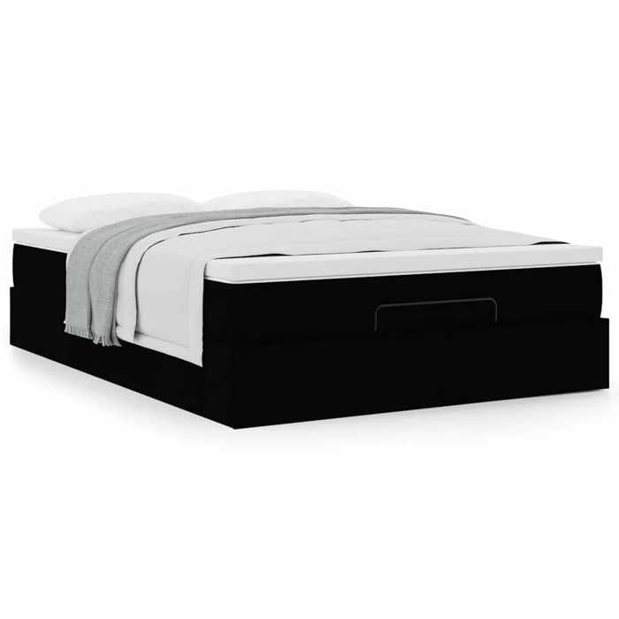 Maison Exclusive - Cadre de lit ottoman avec matelas noir 140x190 cm similicuir