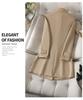 2025 Herbst/Winter Damen Koreanischer Stil Mittellanger Trenchcoat mit Anzugkragen 8620