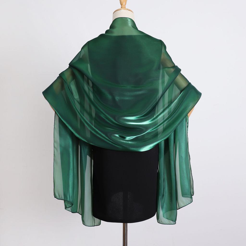 200*70cm Shawls and Wraps for Evening Dresses Organza Glossy Women Guest Shawl Long Scarf