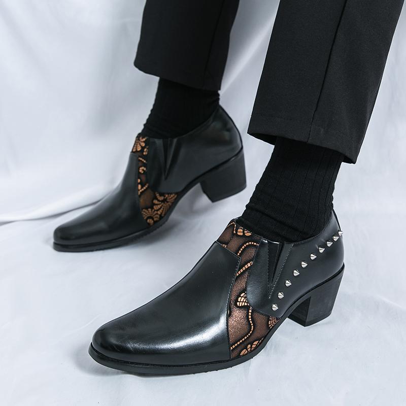 Fashion 2025 Summer Ankle Boots Casual Leather Shoes Men Mid Heels Sandals Side Loafers Zip Boots Cutout Breathable Zapatos