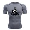 Men's Compression Boxing Graphic Workout T-Shirt, Quick Dry