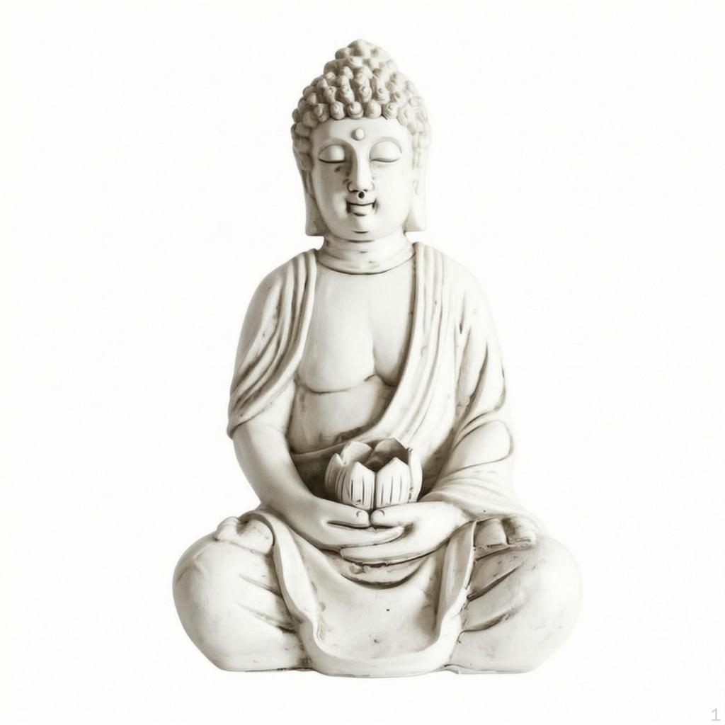 Buddha with Base Tranquil Statue Tabletop Decoration for Meditators, Buddhists,
