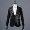Male Singer Nightclub Stage Costumes Host Bar Dress Three-dimensional Bilateral Inlaid Flowers and Diamonds Suits