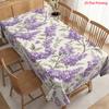 1 Stück Rechteckige Tischdecke, 2D-bedruckte rechteckige Tischdecke, 59x59 Zoll / 150x150cm, Verdickte hochwertige PVC-Vinyl-Tischdecke, Blauregen-Blumenmuster