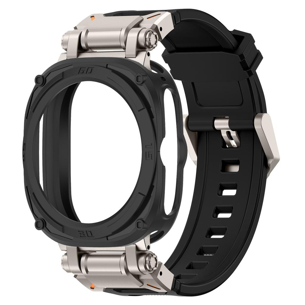 Case+Strap For Samsung Galaxy Watch 7 Ultra Soft TPU Silicone Band Metal Case for Samsung Galaxy Watch 7 Ultra No Gaps Bracelet