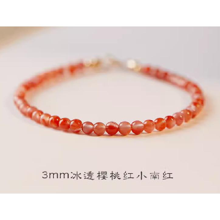 Bracciale Nan Hong da donna, braccialetto sfaccettato per coppie, braccialetto in cristallo rosso naturale color cachi, braccialetto Nan Hong fine di Baoshan
