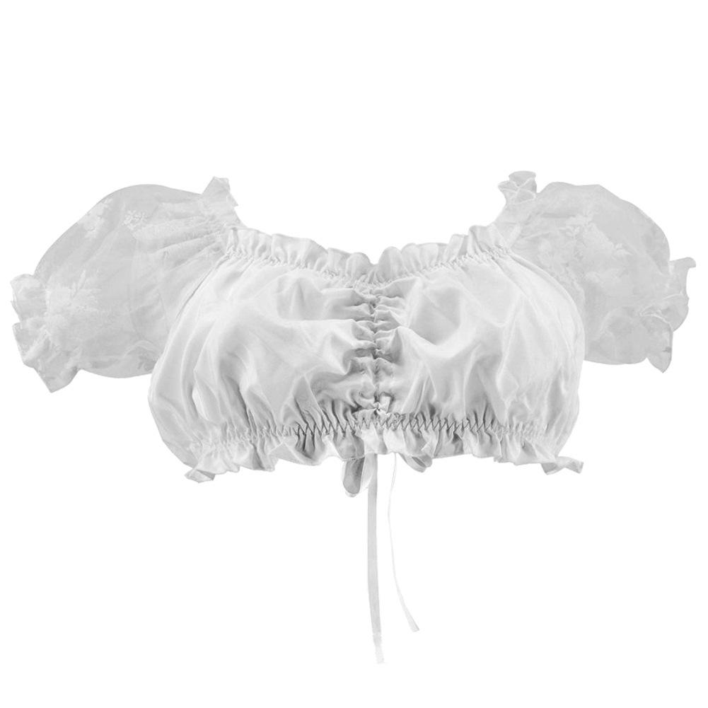 Large German Munich Oktoberfest Maid Dress - Short-Sleeved Beer Print for Stage Performance In Stock